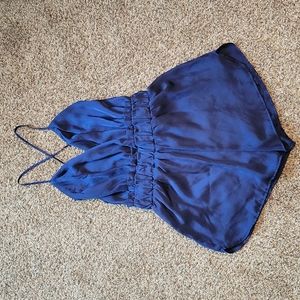 Blue Backless Romper